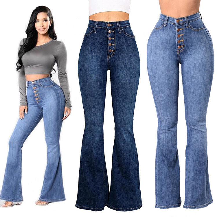 Explosive Style High-waisted Wide-leg Women's Jeans