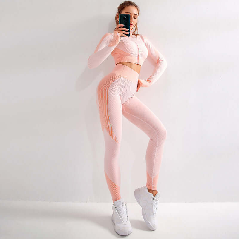 Yoga sets female sport gym suit